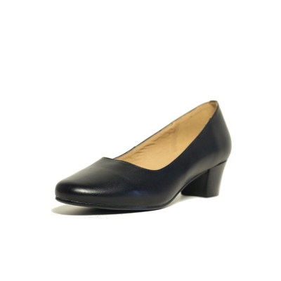 Split leather Women Official Shoes black shoes